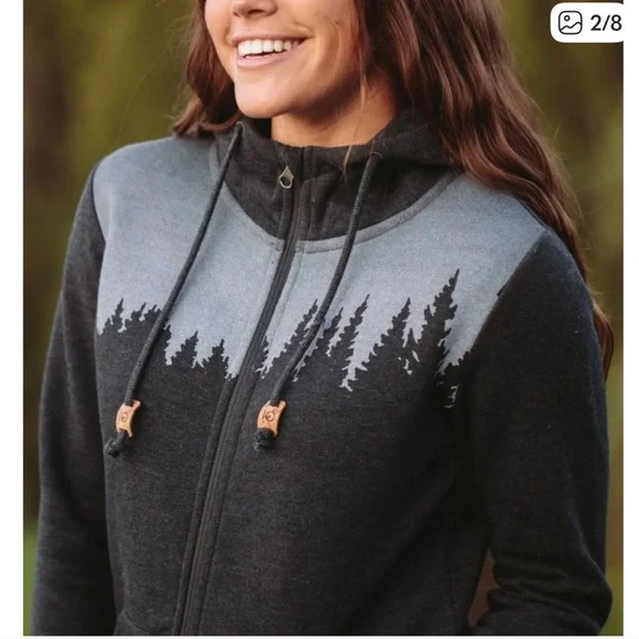 tentree Women's Juniper Zip Hoodie Organic Cotton Meteorite Black in Size Medium - Picture 3 of 9